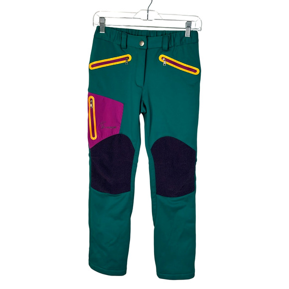 Vintage 80's/90s Ski Pants Womans M Waterproof Snowboard Bright Colors Teal Pink - Picture 1 of 8